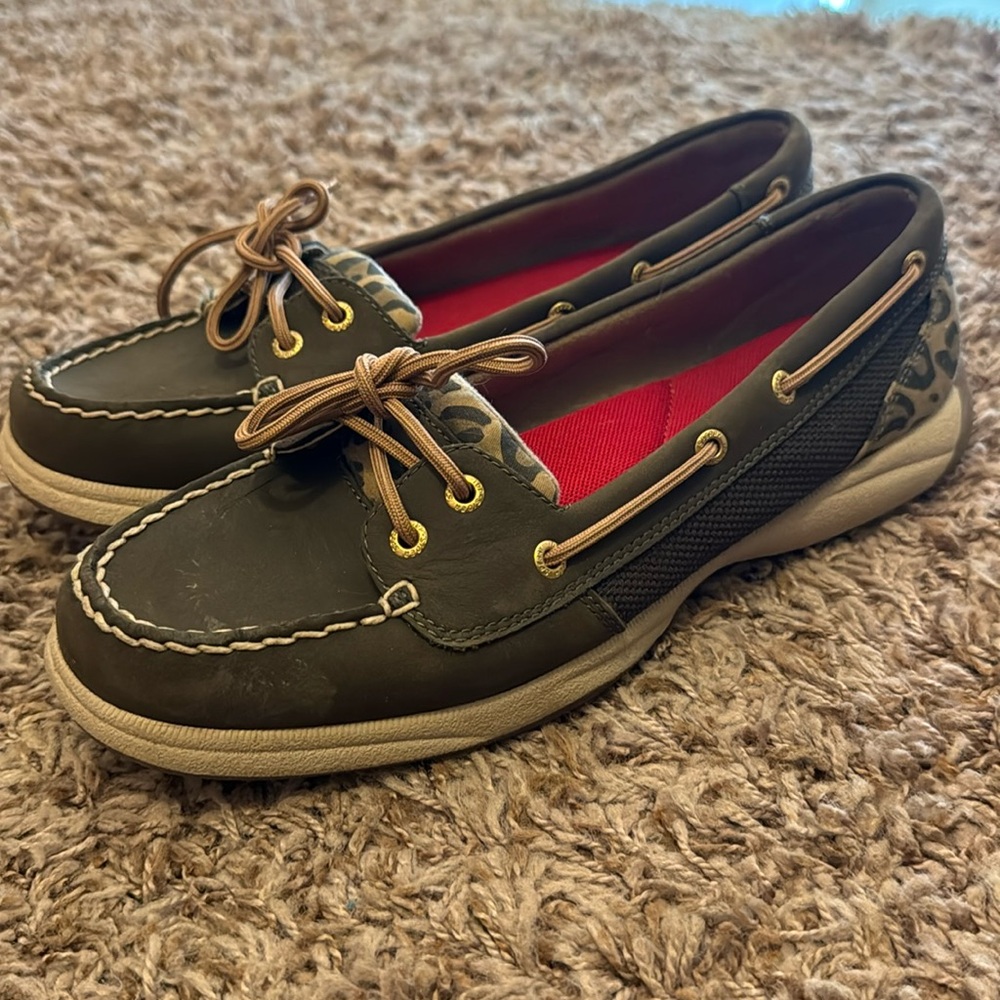Brown Cheetah Sperry Loafers
